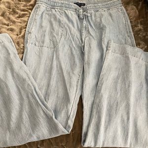 Loose denim wide leg pants